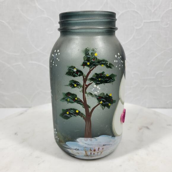 VTG Snowman Lot Yankee Candle Jar Light Holder Couple Hinged Trinket Box 1999 - Picture 13 of 16